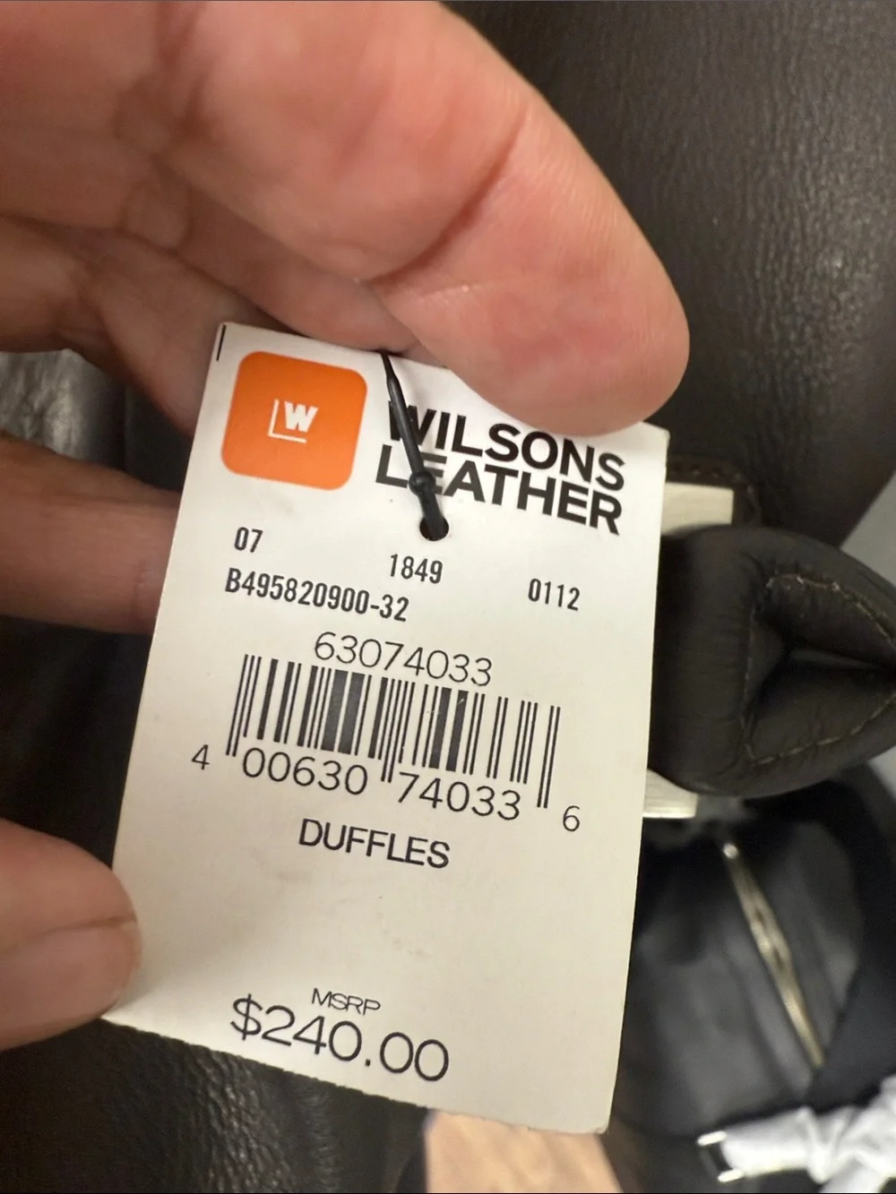 Wilsons Leather Deep Mahogany Duffel Travel Bag
